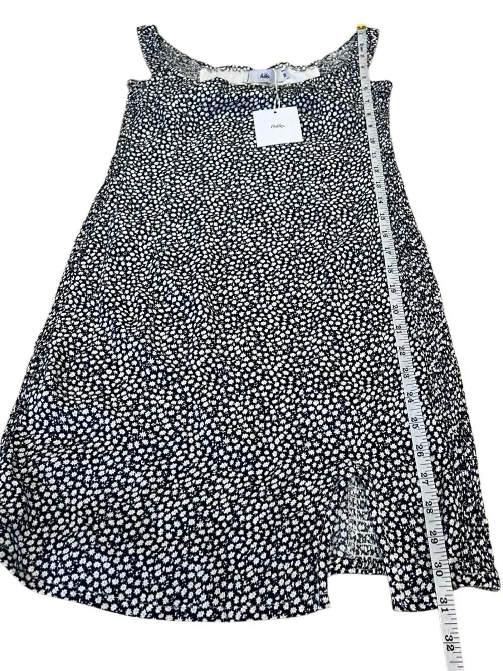 Adika Floral Stretch Mini Dress Blue White Floral Size Medium